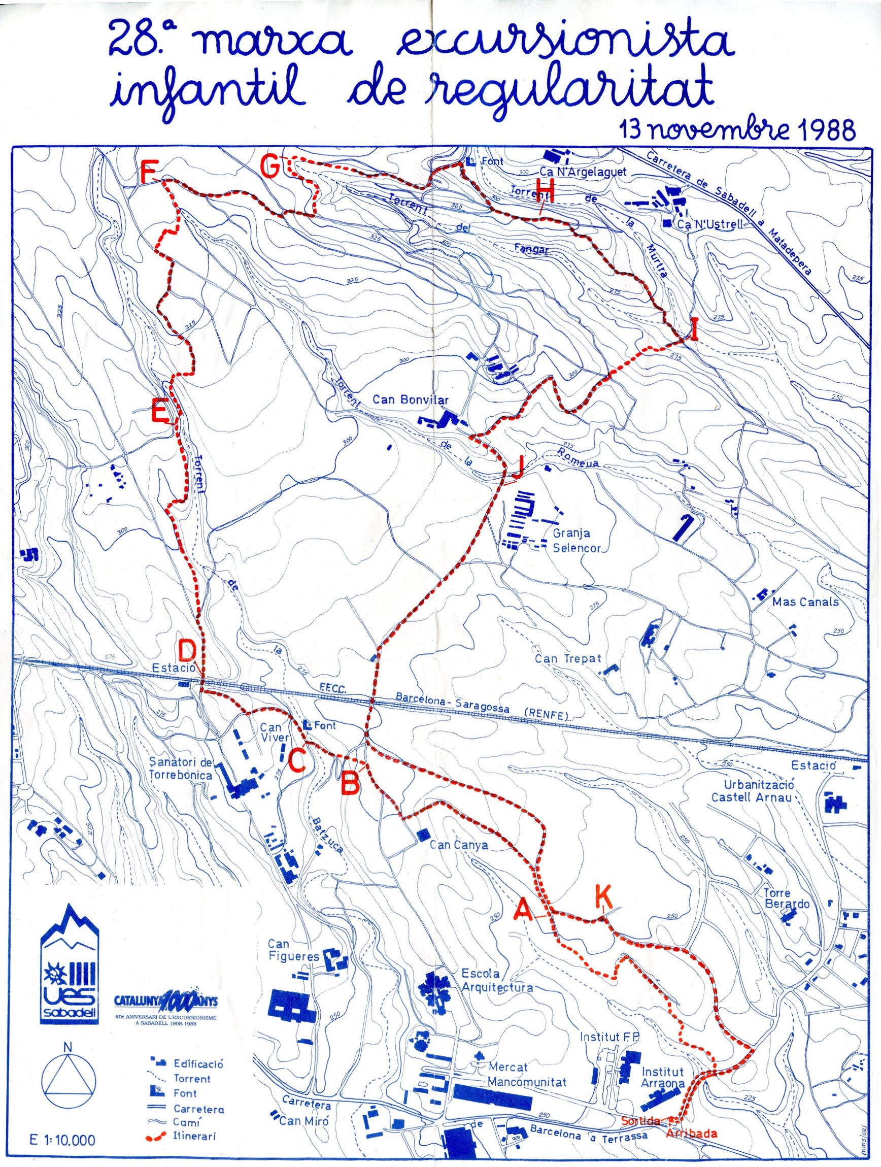 28a Marxa Excursionista Infantil de Regularitat : 13 novembre 1988 - Portada